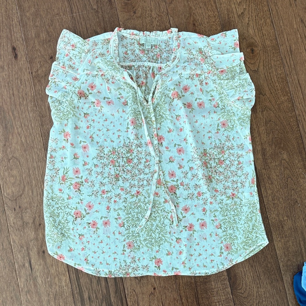 Floral, lightweight blouse. Sheer, so perfect with a cami underneath.